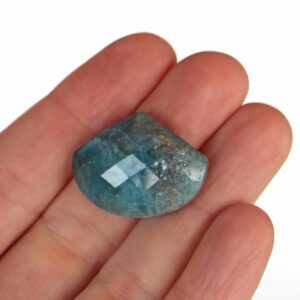Faceted Apatite Cabochon - Blue Stone Cab - Natural Stone - Destash