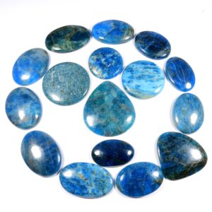 Natural Apatite Cabochon. Neon Blue Apatite Gemstone. Massive~ Neon Blue Apatite. Mix Shape Sparkle Wholesale Neon Blue Apatite For Jewelry