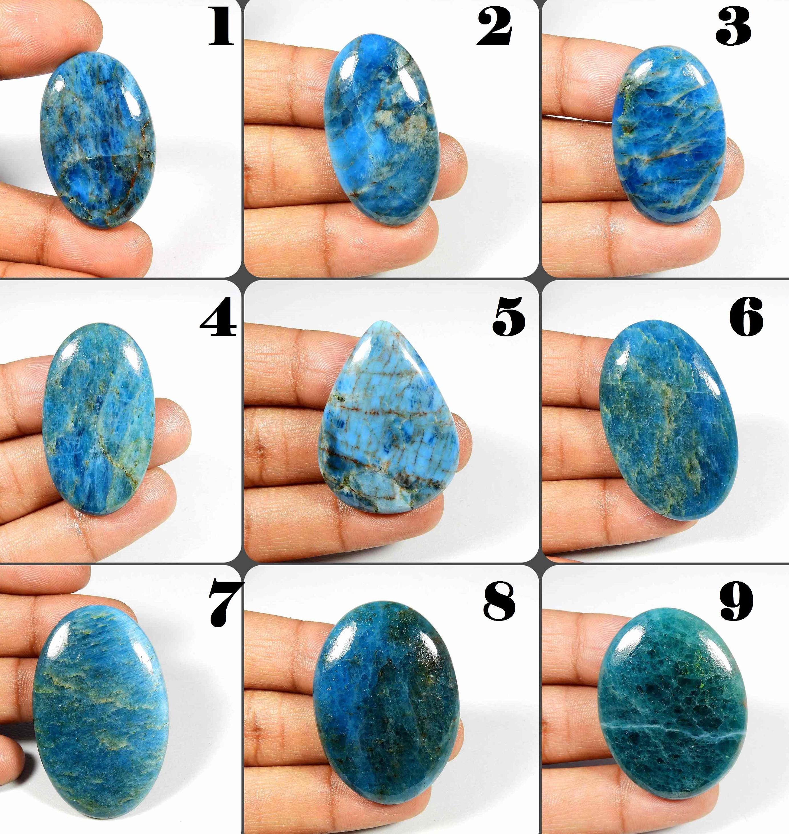 Natural Neon Blue Apatite Cabochon Mix Shape Gemstone For Jewelry Making