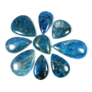 Natural Sparkle Neon Blue Apatite Gemstone Cabochon. For Jewelry Making