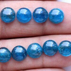 Neon Apatite Cabochon: Round Loose Gemstone for Jewelry