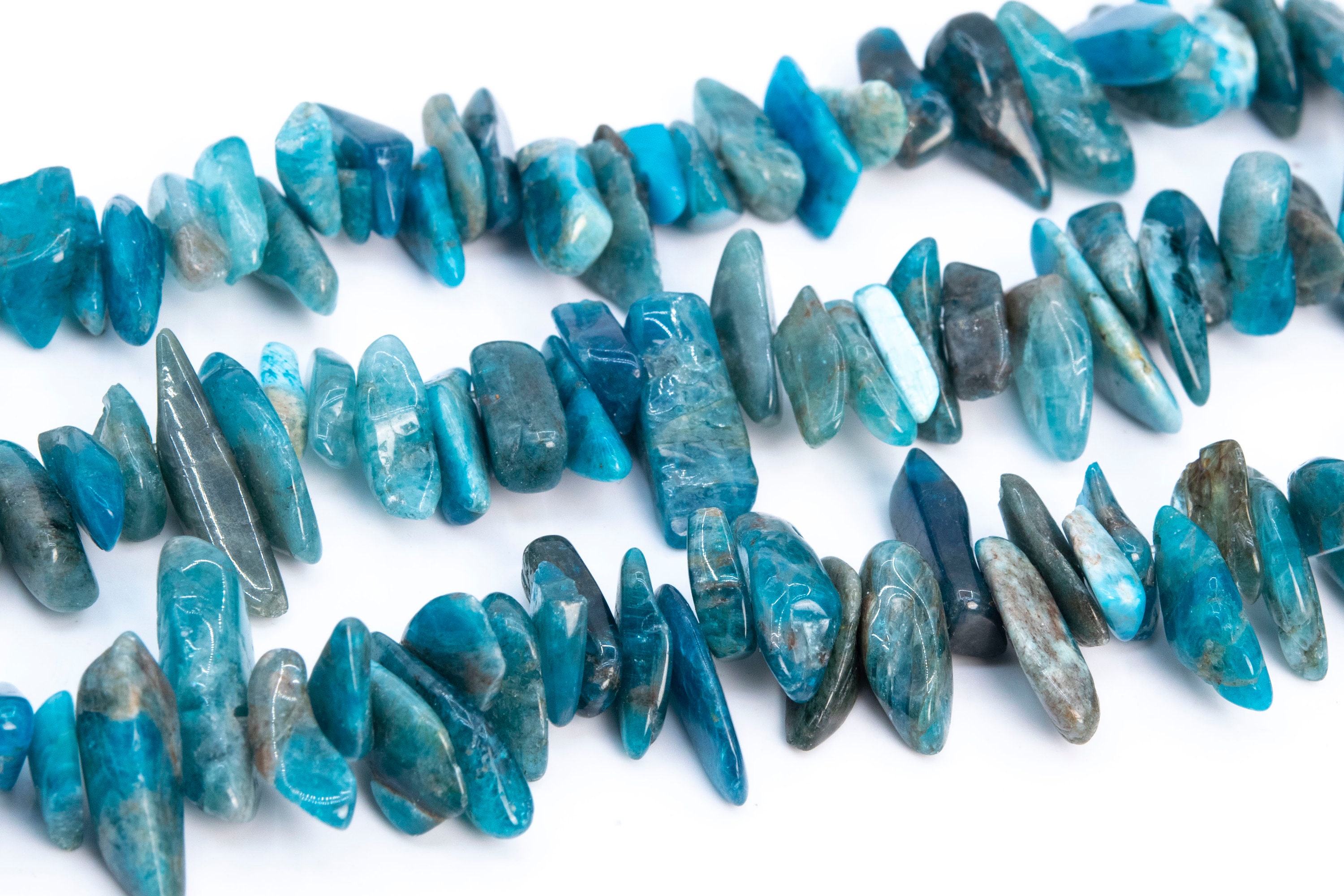 12-24x3-5mm Peacock Blue Apatite Beads Stick Pebble Chip Genuine Natural Grade Aa Gemstone Loose Beads 16"/8" Bulk Lot Options (112819)