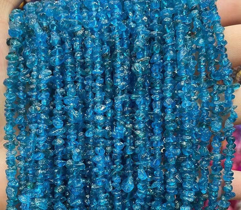 2-4mm Natural Blue Apatite Chip Nugget Beads,wholesale Loose Beads Supply,one Strand 15",apatite Beads