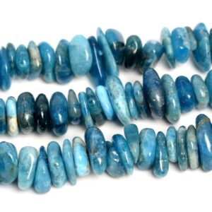 4-10MM Blue Apatite Beads Pebble Chips Grade A Genuine Natural Gemstone Beads 15"Bulk Lot Options (108408)