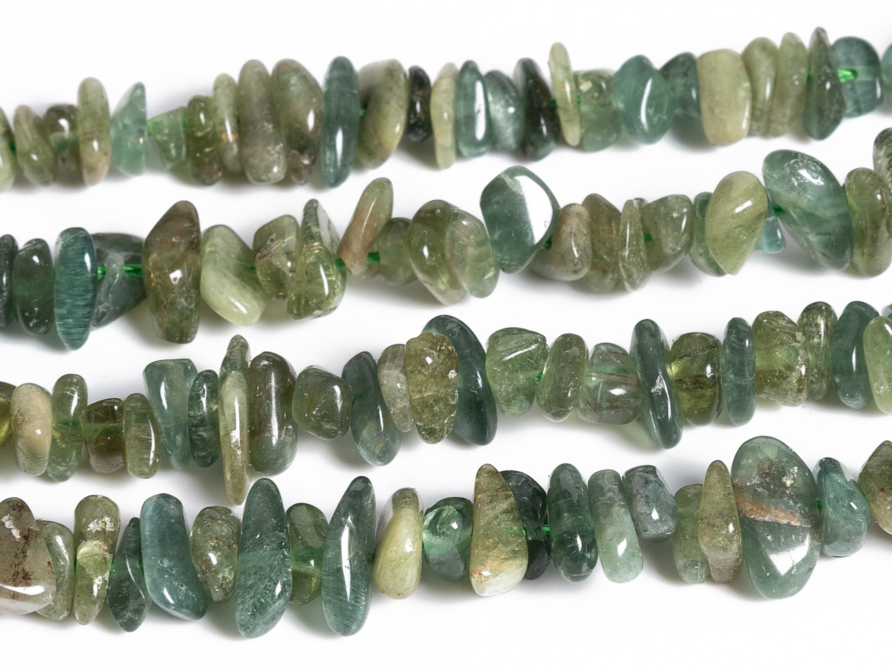 4-10mm Green Apatite Beads Pebble Chips Grade Aaa Genuine Natural Gemstone Beads 15.5" Bulk Lot Options (108396)