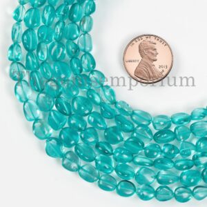 Paraiba Apatite Nugget Beads, Smooth Gemstone Beads (4x5-6x8mm) Paraiba Apatite Nugget Beads, Smooth Gemstone Beads (4x5-6x8mm)
