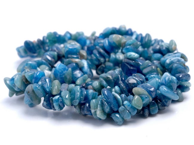 7-8mm Apatite Gemstone Pebble Nugget Chip Loose Beads 34 Inch (80001791-a17)