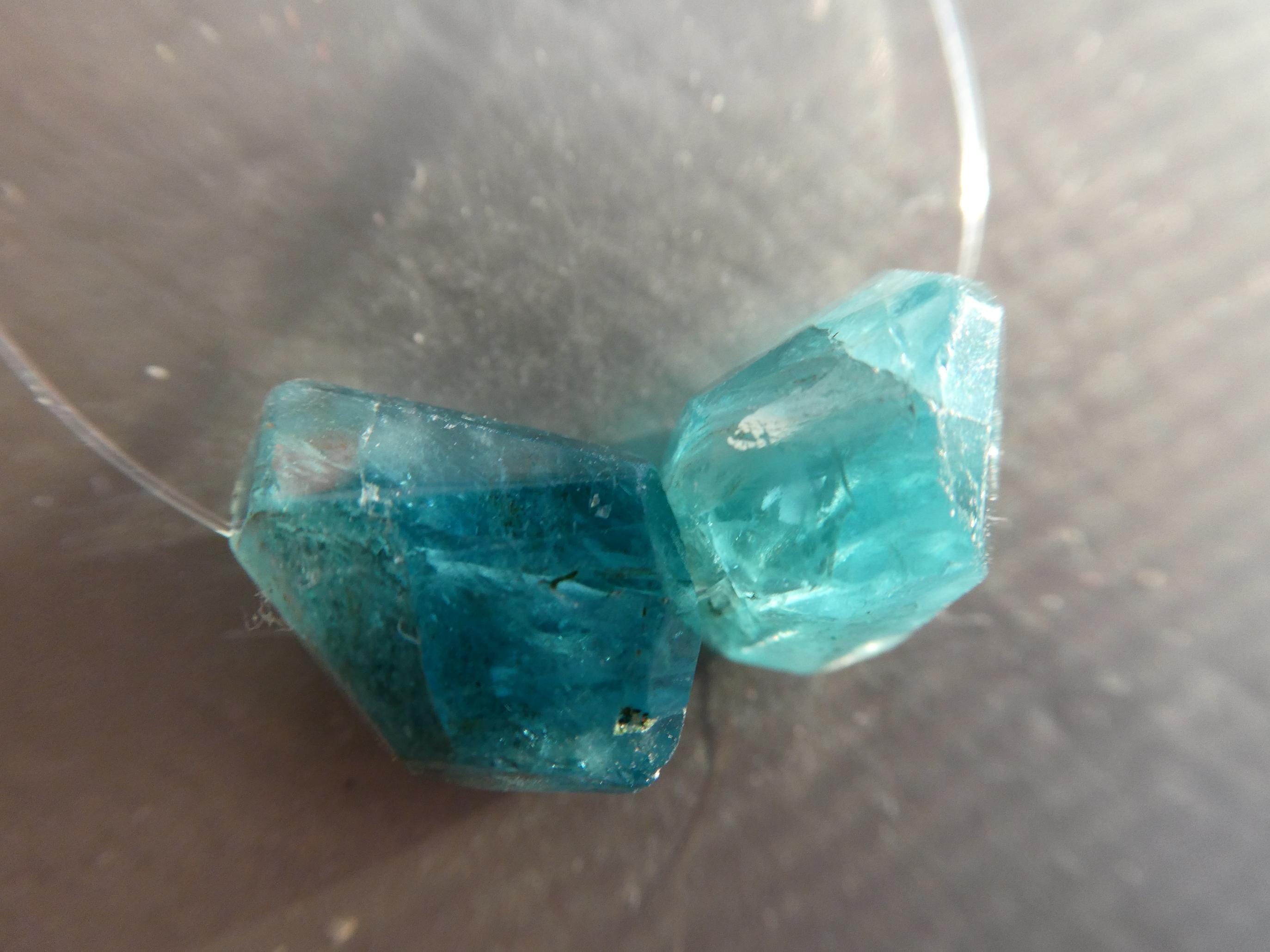 Blue Apatite Crystals 14mm Nugget Beads-2 Pcs Green Translucent Natural -gemstone Craft Beads-jewelry Making