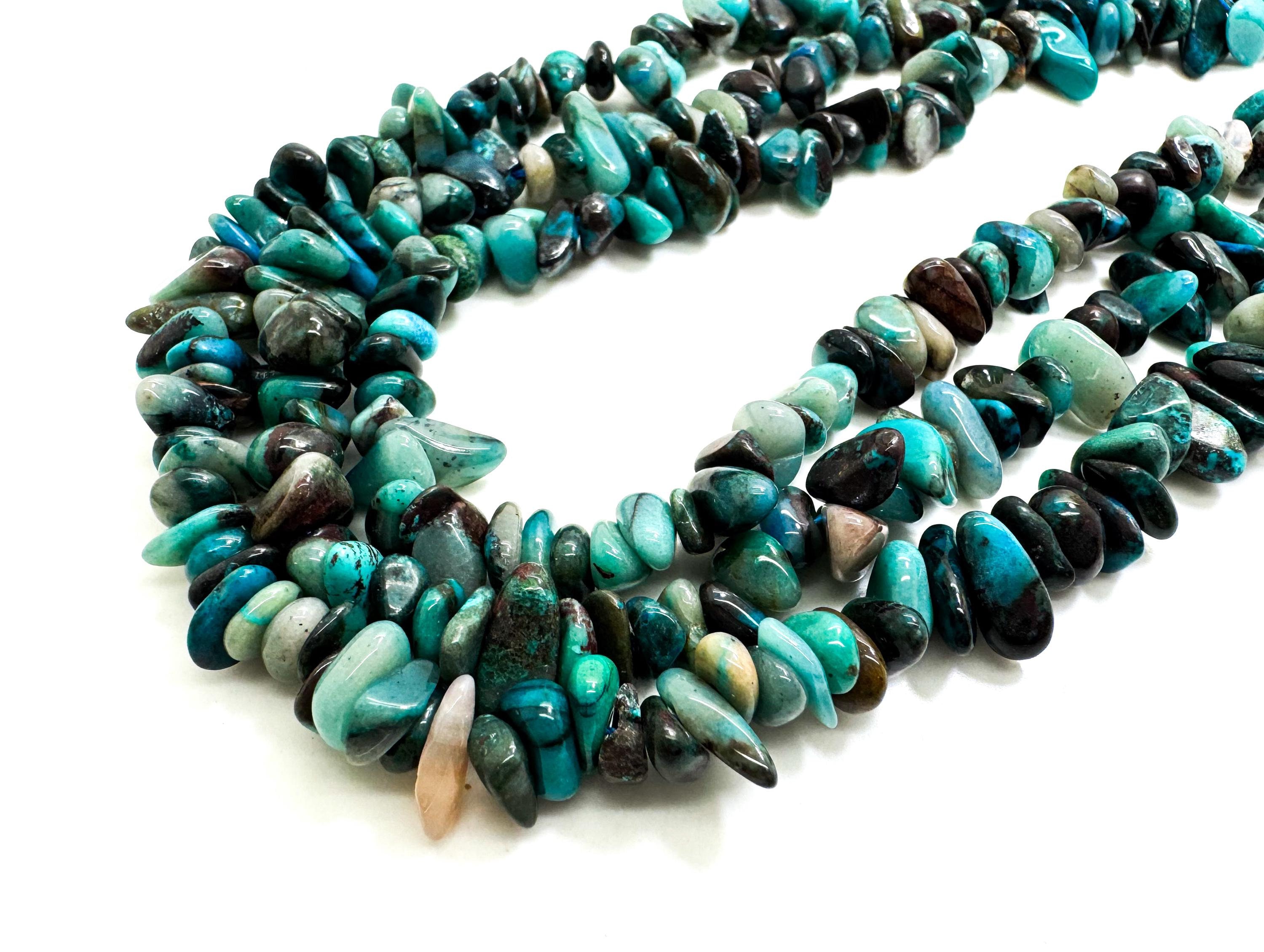 Natural Blue Apatite Chip Beads: Gemstone Jewelry Making (5-12mm) - Pgs116