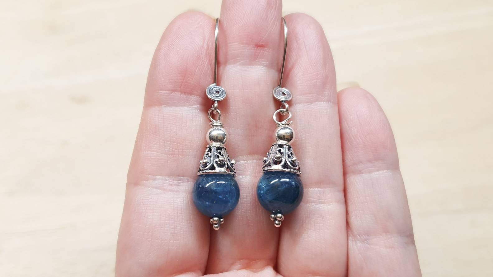 Apatite Cone Earrings. Reiki Jewelry Uk. Gemini Jewelry. Bali Silver Blue Semi Precious Dangle Drop Earring For Women