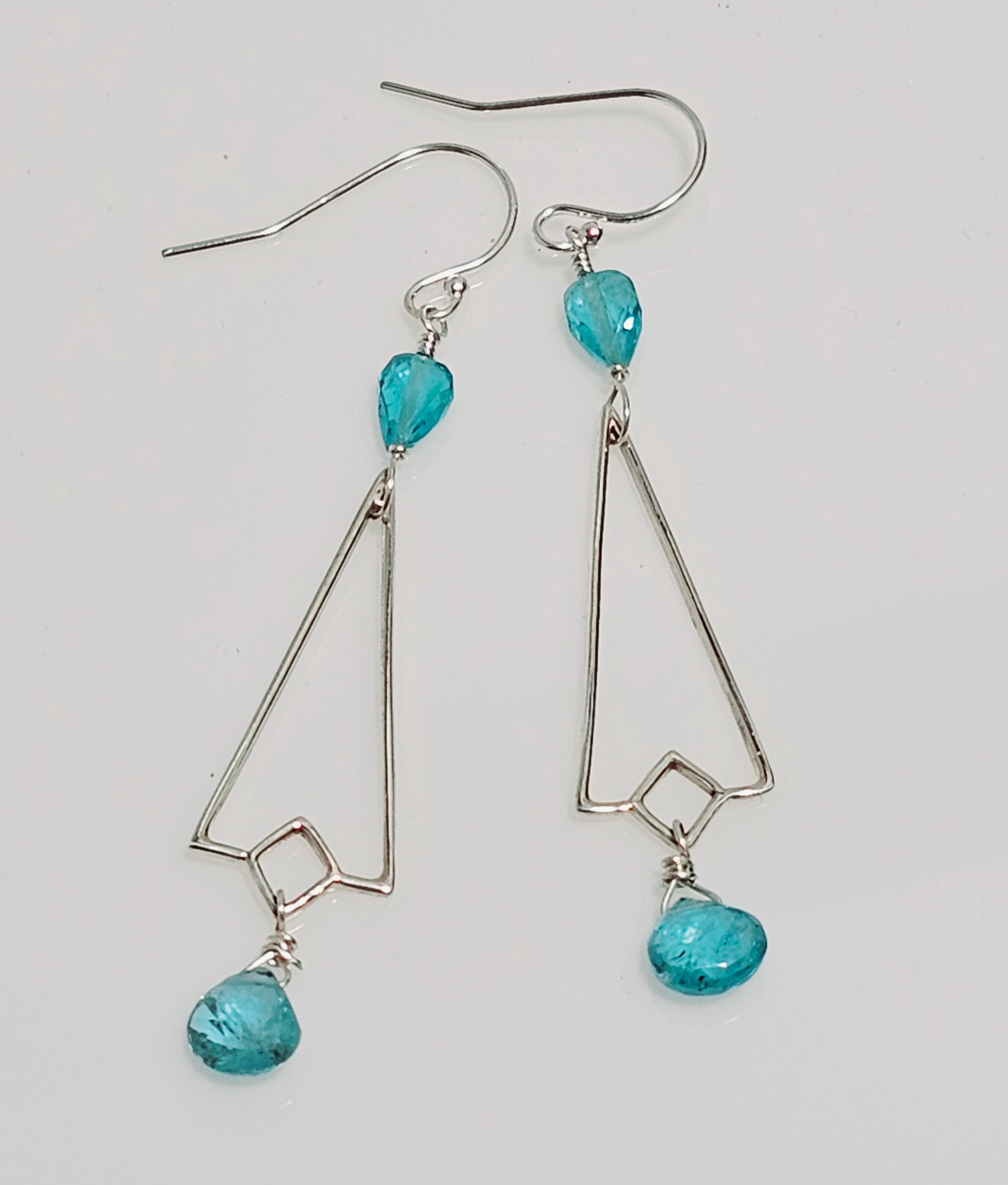Neon Apatite And Sterling Silver Earrings