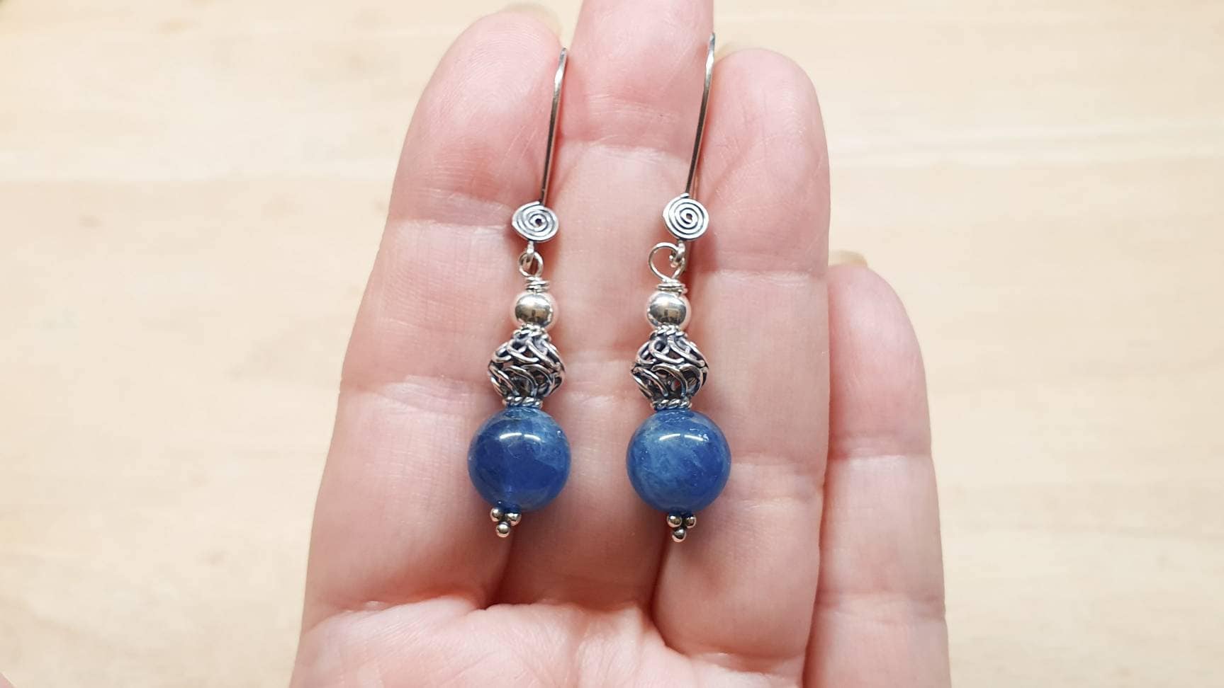 Apatite Earrings. Reiki Jewelry Uk. Gemini Jewelry. Bali Silver Blue Semi Precious Dangle Drop Earring For Women