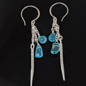 Sterling Silver and Neon Apatite Earrings
