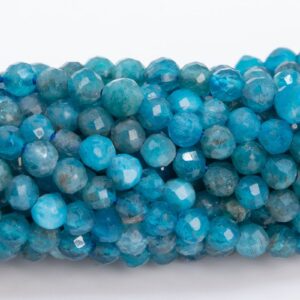 2mm Blue Apatite Beads Grade Aaa Genuine Natural Gemstone Full Strand Faceted Round Loose Beads 15" Bulk Lot Options (110695-3221)