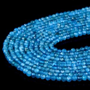 2mm Natural Apatite Gemstone Grade Aaa Micro Faceted Round Beads 15 Inch Full Strand Bulk Lot 1,2,6,12 And 50 (80008868-p13)
