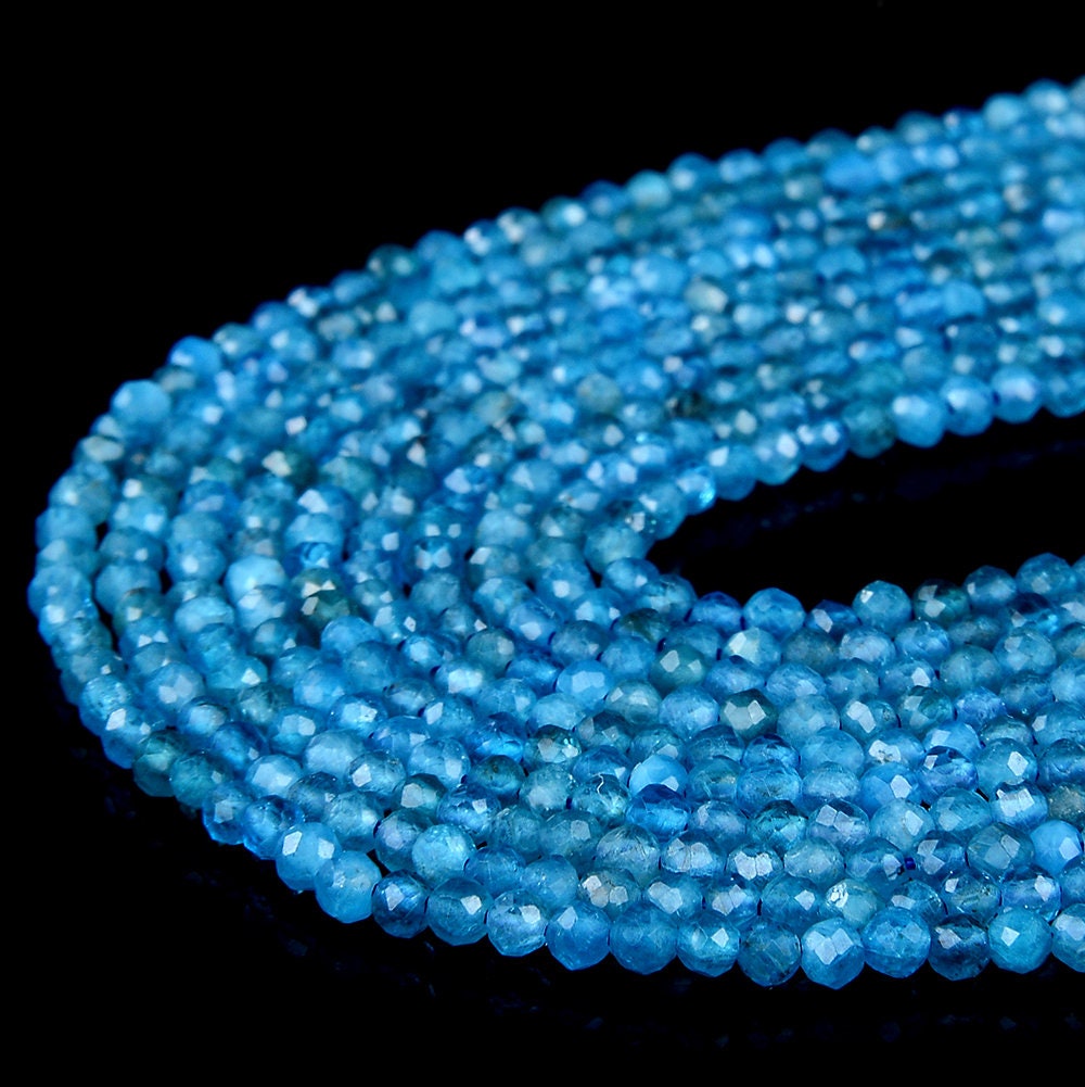 2mm Natural Apatite Gemstone Grade Aaa Micro Faceted Round Beads 15 Inch Full Strand Bulk Lot 1,2,6,12 And 50 (80008868-p13)