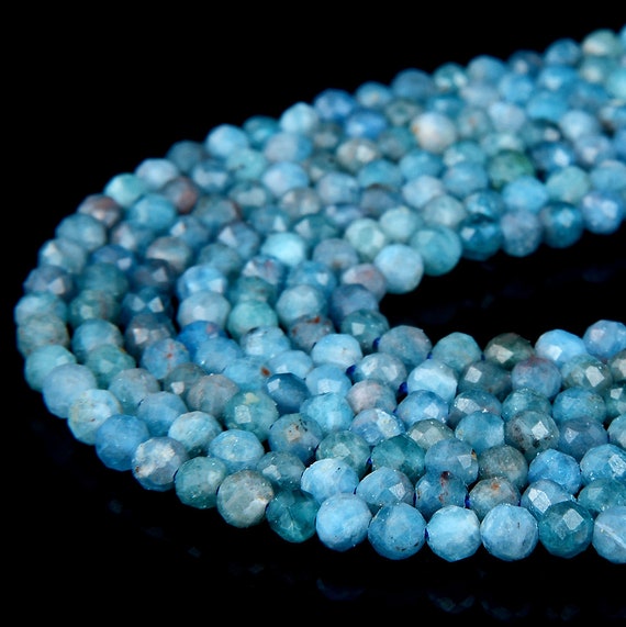 3mm Ocean Blue Natural Apatite Gemstone Grade Aa Micro Faceted Round Beads 15.5 Inch Full Strand Bulk Lot 1,2,6,12 And 50 (80008872-p13)