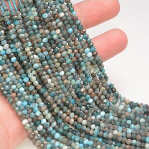 3x2mm Apatite Gemstone Grade Ab Micro Faceted Rondelle Beads 15.5 Inch Full Strand Bulk Lot 1,2,6,12 And 50(80010004-a201)