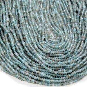 3x2mm Natural Aqua Blue Apatite Gemstone Grade A Bicone Faceted Rondelle Saucer Beads 15 Inch Full Strand Bulk Lot (80009452-p34)