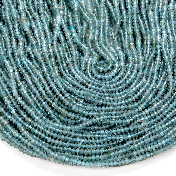 3x2mm Natural Aqua Blue Apatite Gemstone Grade Aa Bicone Faceted Rondelle Saucer Beads 15 Inch Full Strand Bulk Lot (80009471-p34)