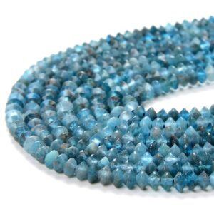 3x2mm Natural Apatite Gemstone Grade Aa Bicone Faceted Rondelle Saucer Beads 15 Inch Full Strand Bulk Lot 1,2,6,12 And 50 (80009276-p25)