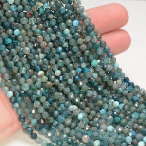 4mm Apatite Gemstone Micro Faceted Round Grade A Beads 15.5inch Bulk Lot 1,6,12,24 And 48 (80010074-a198)