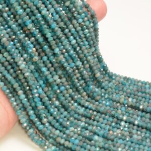 4x3mm Apatite Gemstone Grade A Micro Faceted Rondelle Beads 15.5 Inch Full Strand Bulk Lot 1,2,6 And 12(80009990-a201)