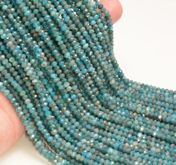 4x3mm Apatite Gemstone Grade A Micro Faceted Rondelle Beads 15.5 Inch Full Strand Bulk Lot 1,2,6 And 12(80009990-a201)