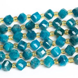 6mm Blue Apatite Beads Grade Aa Genuine Natural Gemstone Faceted Cube Loose Beads 15"/7.5" Bulk Lot Options (126538)