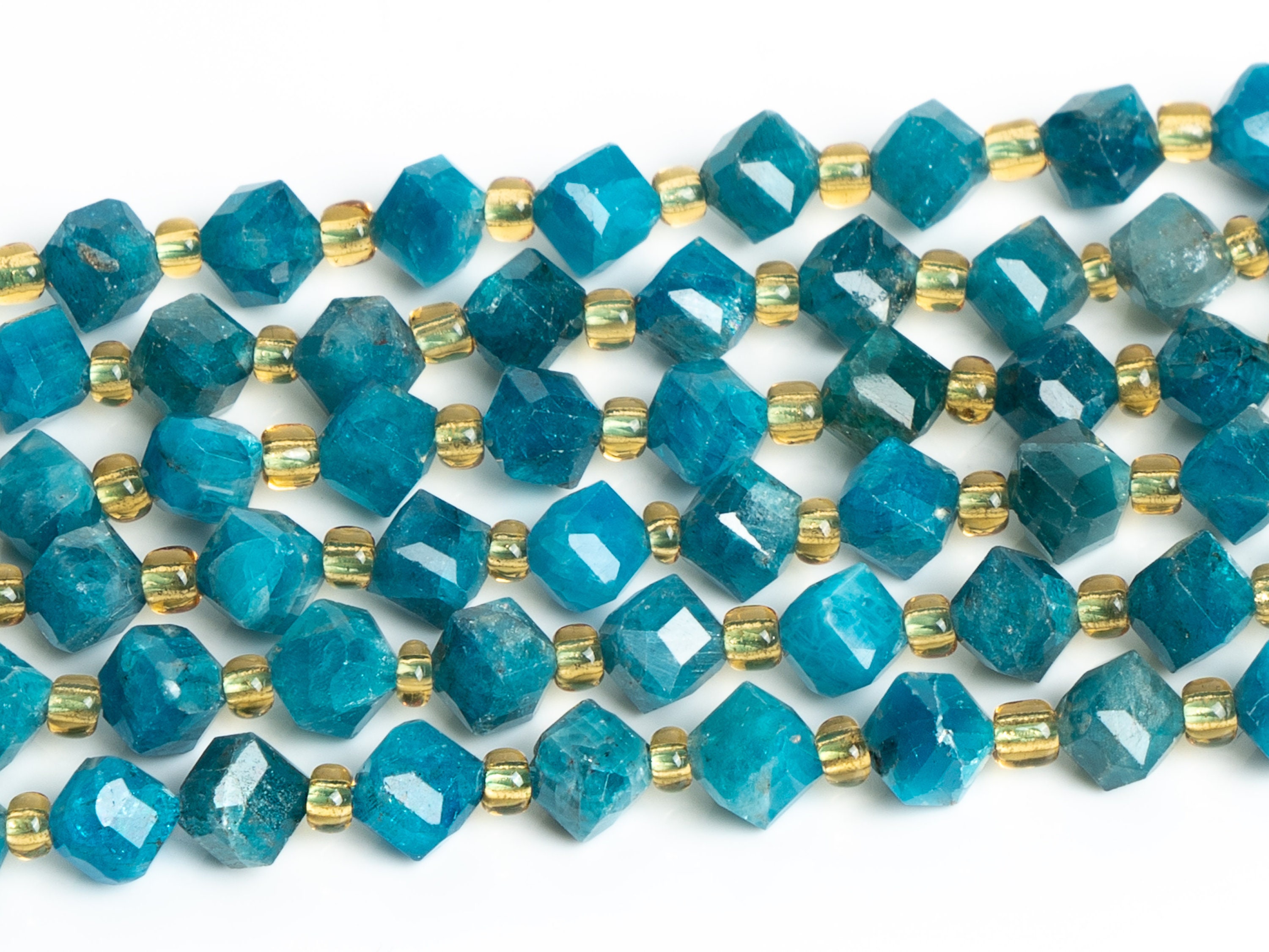 6mm Blue Apatite Beads Grade Aa Genuine Natural Gemstone Faceted Cube Loose Beads 15"/7.5" Bulk Lot Options (126538)