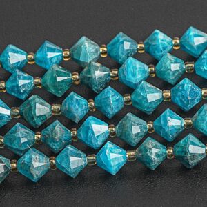 6mm Lake Blue Apatite Beads Grade Aa Genuine Natural Gemstone Bicone Faceted Loose Beads 15"/7.5" Bulk Lot Options