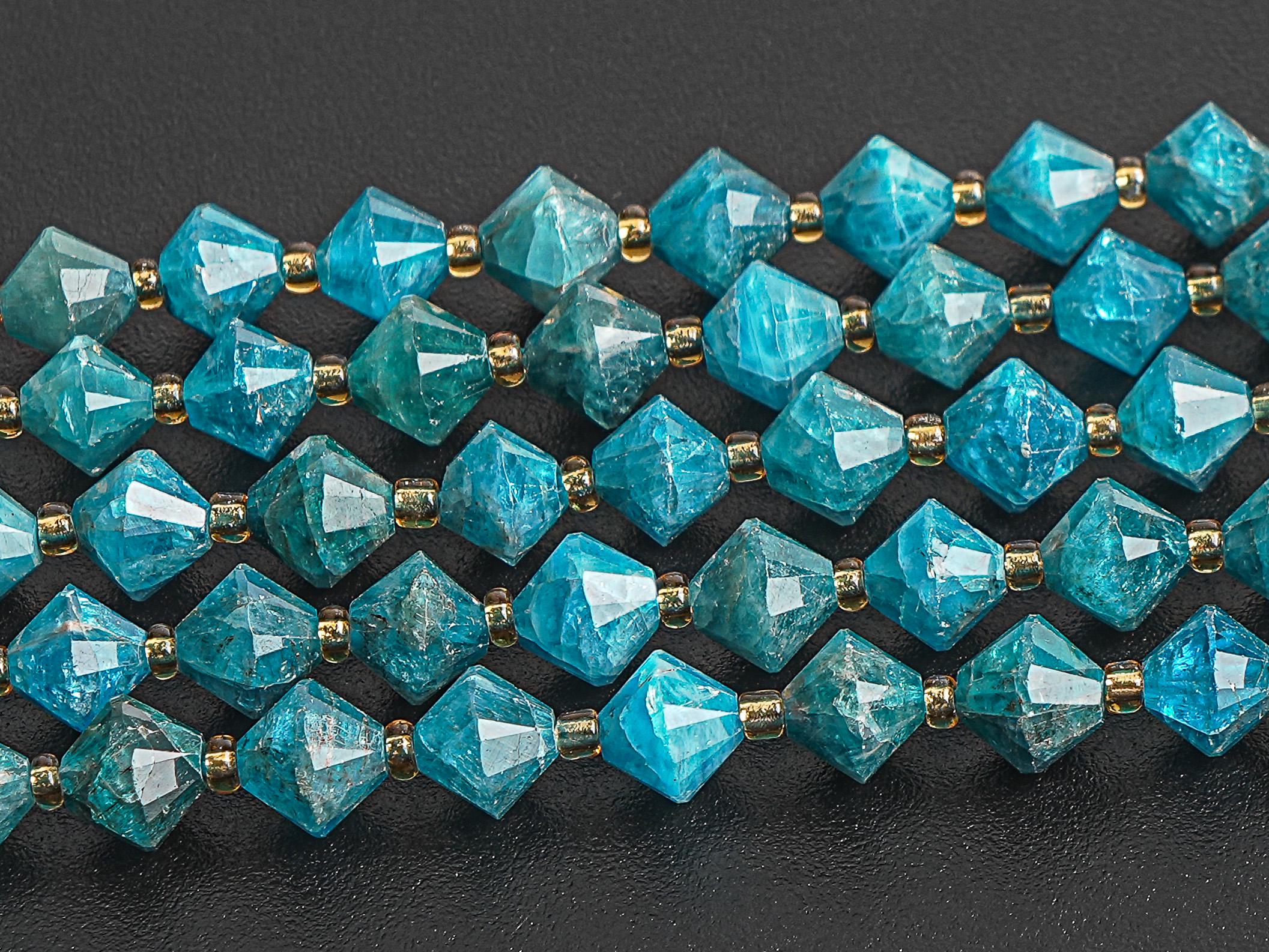 6mm Lake Blue Apatite Beads Grade Aa Genuine Natural Gemstone Bicone Faceted Loose Beads 15"/7.5" Bulk Lot Options