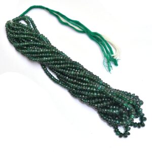 AAA+ Green Chrome Apatite Gemstone 4mm-6mm Rondelle Faceted Beads | 16inch Strand | Natural Apatite Semi Precious Gemstone Beads for Jewelry