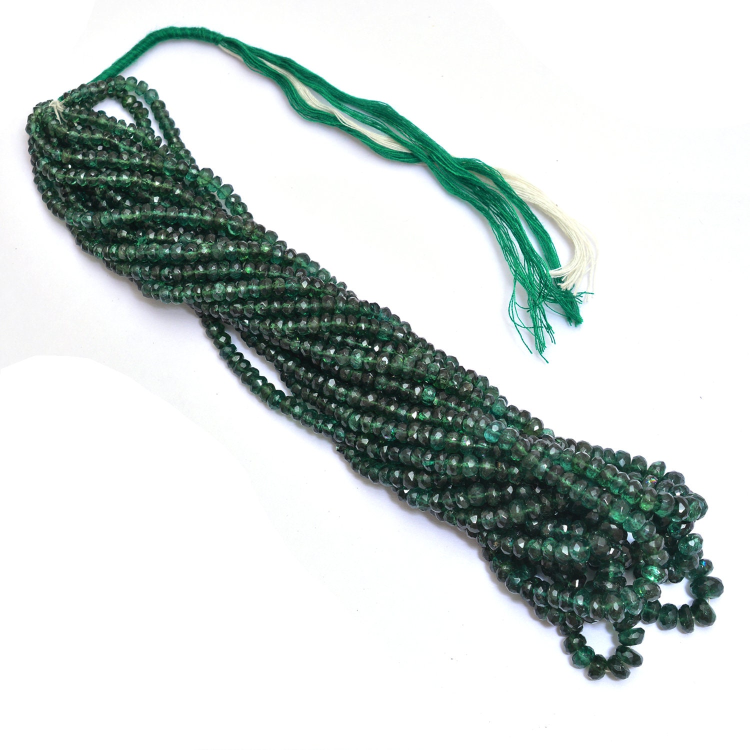 Aaa+ Green Chrome Apatite Gemstone 4mm-6mm Rondelle Faceted Beads | 16inch Strand | Natural Apatite Semi Precious Gemstone Beads For Jewelry