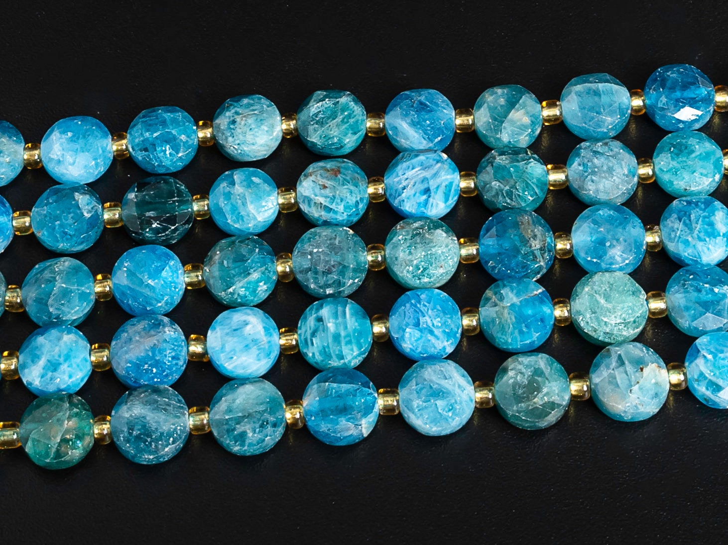 Blue Apatite Beads Grade Aaa 8mm 10mm Genuine Natural Gemstone Faceted Coin Loose Beads 15"/7.5" Bulk Lot Options