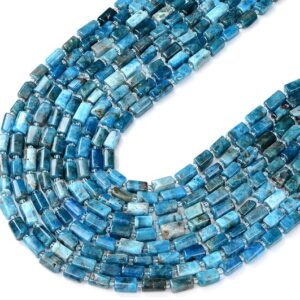 Natural Blue Apatite Gemstone 11x7mm Faceted Cylinder Round Tube Loose Beadsbulk Lot 1,2,6,12 And 50 (d465)