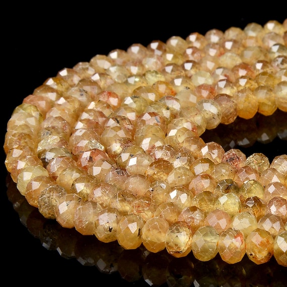 Natural Honey Yellow Apatite Gemstone Grade Aaa Micro Faceted Rondelle 4x3mm 6x4mm Loose Beads Bulk Lot 1,2,6,12 And 50 (p91)