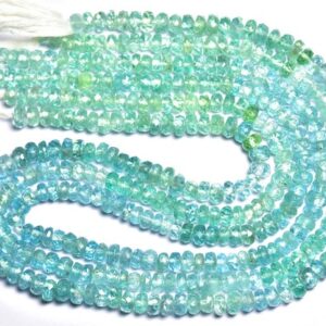 Apatite Rondelle Beads - 14 Inches - Natural Beautiful Faceted Neon Blue Apatite Rondelle Strand -size Is 5 Mm #229