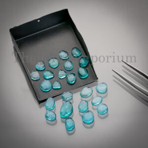 Apatite Rose cut Slices, Apatite Polki Stone, Faceted Cabochon, Rose cut, Apatite Gemstone, Rose cut Cabochon, Fancy Stone, Faceted Cabs