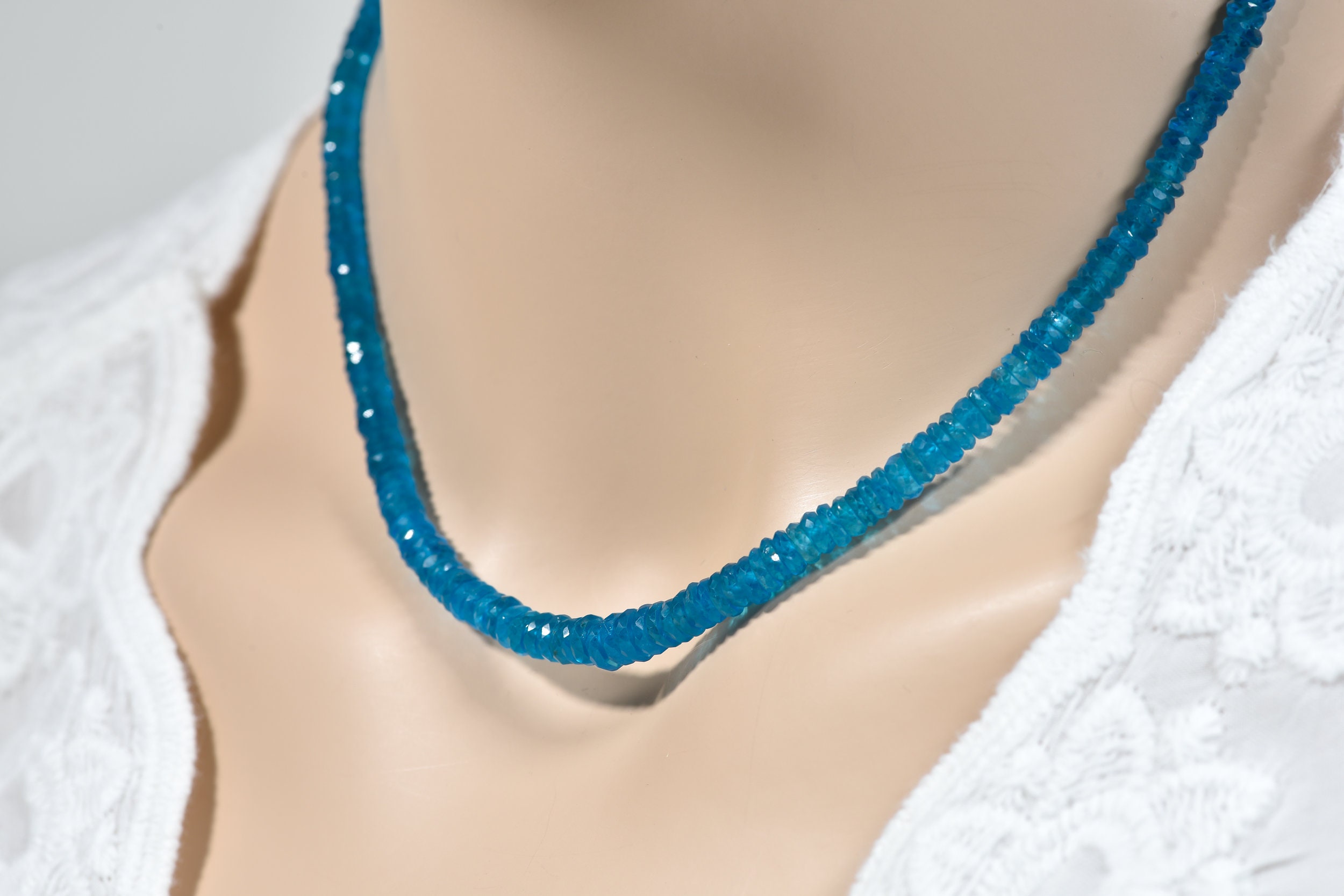 Apatite Necklace, Aaa Neon Blue Apatite, Natural Gemstone Necklace, Delicate Necklace, Healing Gemstone, Unique-gift-for-wife, Holidays Gift Apatite Necklace, Aaa Neon Blue Apatite, Natural Gemstone Necklace, Delicate Necklace, Healing Gemstone, Unique-gift-for-wife, Holidays Gift