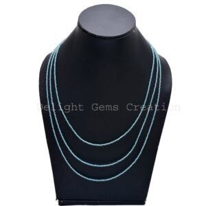 Apatite Beaded Necklace, Micro Faceted Gemstone, Multi Strand (18-20") Apatite Beaded Necklace, Micro Faceted Gemstone, Multi Strand (18-20")