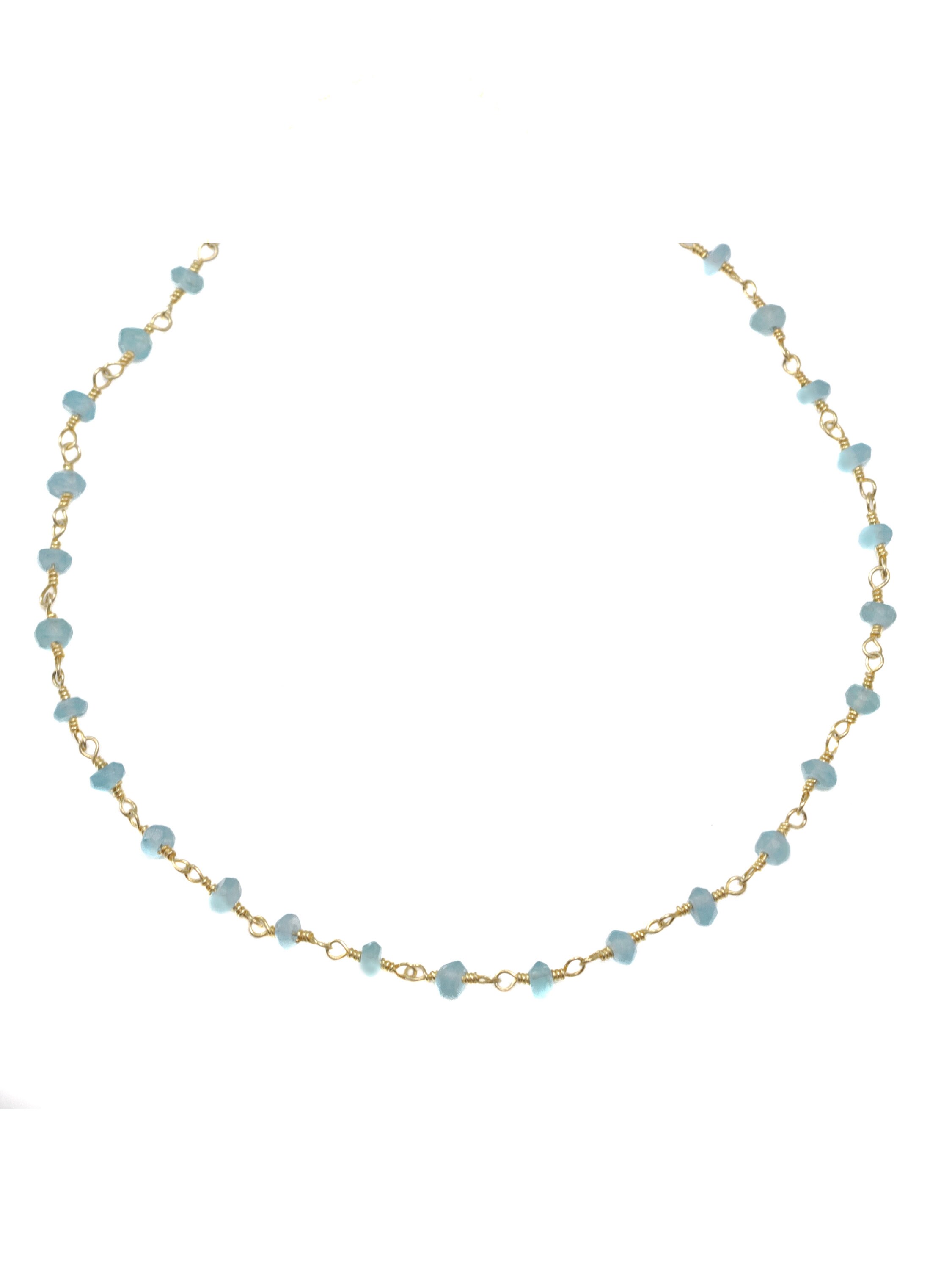 Blue Apatite Necklace 14k Gold Filled 18 19 Inch Chain Faceted Natural Earthy Gemstones 3.5mm Soft Pale Blue Dainty Small