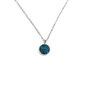 Blue Apatite Silver Plated 18" Crushed Stone Necklace Blue Apatite Silver Plated 18" Crushed Stone Necklace