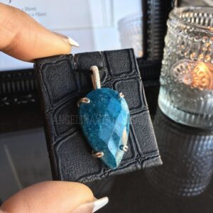 Faceted Apatite Teardrop Necklace: Jewelry Gifts Faceted Apatite Teardrop Necklace: Jewelry Gifts