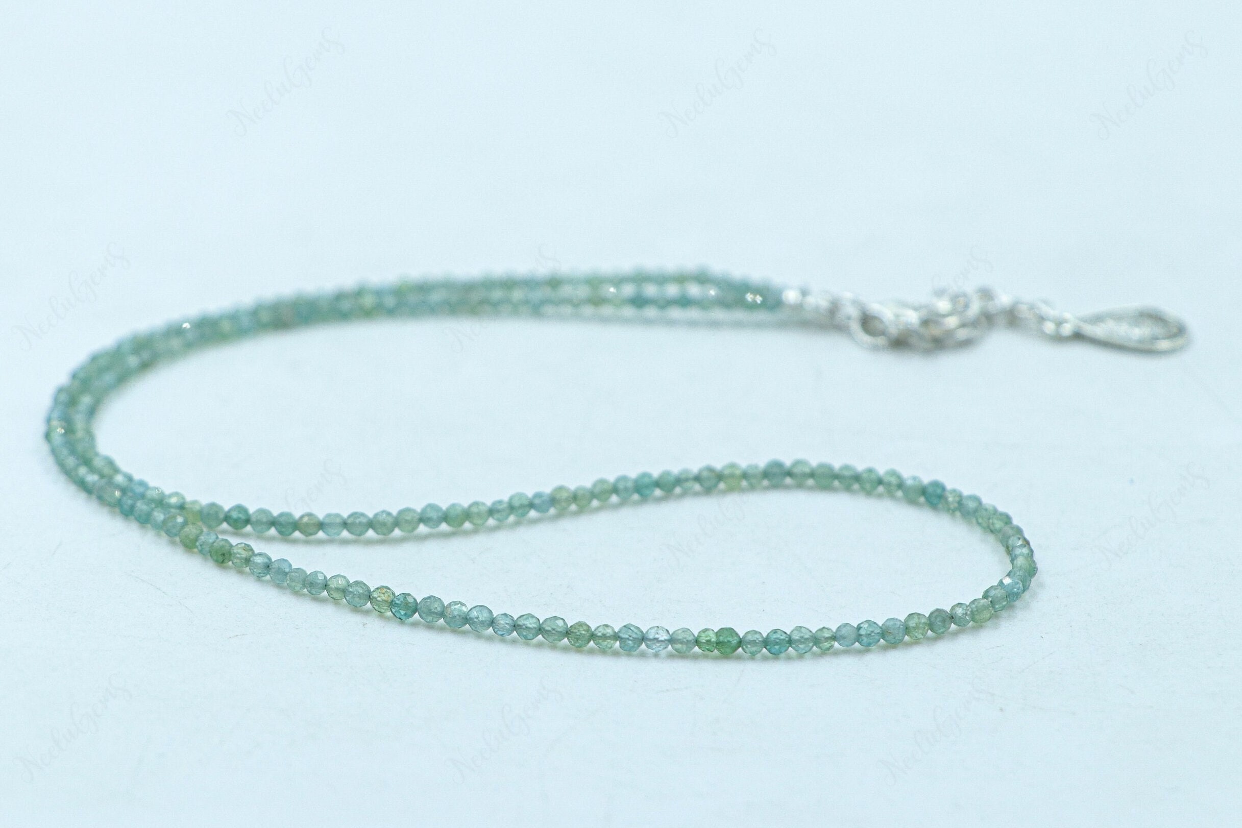 Green Apatite Necklace For Manifestation, Dainty 2mm Faceted Gemstone Choker, Minimalist Healing Crystal Jewelry, Handmade Gift For Her Green Apatite Necklace For Manifestation, Dainty 2mm Faceted Gemstone Choker, Minimalist Healing Crystal Jewelry, Handmade Gift For Her