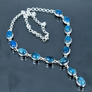 Handmade Neon Apatite Sterling Silver Necklace: Adjustable Gemstone Jewelry Handmade Neon Apatite Sterling Silver Necklace: Adjustable Gemstone Jewelry