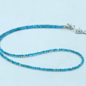 Neon Apatite Necklace, Micro Cut Faceted Gemstone Choker, Electric Blue Dainty Jewelry, Minimalist Manifestation Stone Handmade Gift For Her Neon Apatite Necklace, Micro Cut Faceted Gemstone Choker, Electric Blue Dainty Jewelry, Minimalist Manifestation Stone Handmade Gift For Her