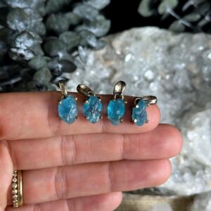 Raw Apatite .925 Sterling Silver Necklace Raw Apatite .925 Sterling Silver Necklace
