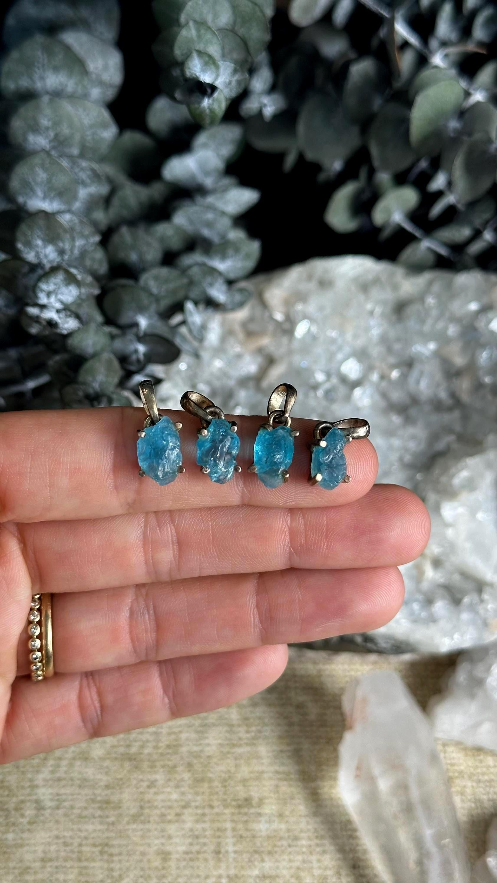 Raw Apatite .925 Sterling Silver Necklace Raw Apatite .925 Sterling Silver Necklace