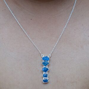 Raw Apatite Crystal Necklace: Handmade 925 Sterling Silver, Healing Gemstone Raw Apatite Crystal Necklace: Handmade 925 Sterling Silver, Healing Gemstone